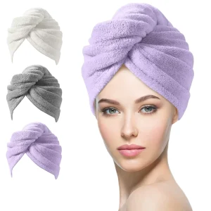 Rapid Drying Towels for Hair with Button