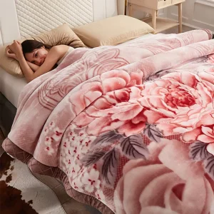 Raschel Bed Blankets for Winter Warm Throw Fleece Weighted Blanket
