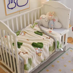 Raschel Blanket Children’s Size Double Layer Thickened Nap Blanket Skin Friendly for Kids for Autumn Winter