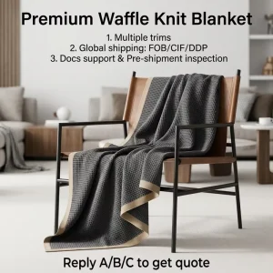 Raschel Blanket with Jacquard Diamond Weave Design