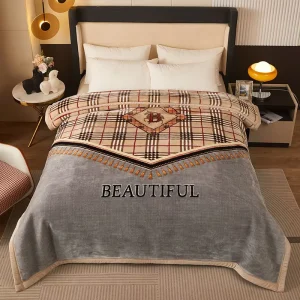 Raschel Double Layer Polyester Terylene Blanket Thick Warm Super Soft Modern Minimalist Style for Bed Sofa Bedroom