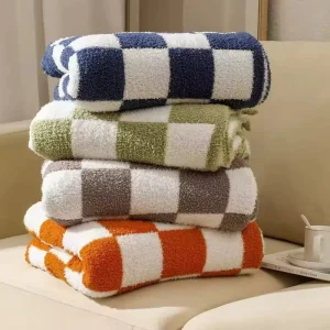 Raschel Knit Throw Blanket Cozy and Breathable Four Seasons Cartoon Print
