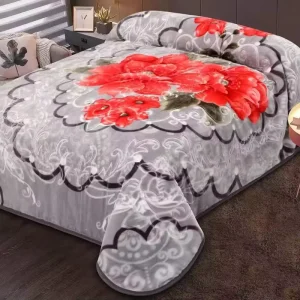 Raschel Mink Knitted Coral Fleece Blanket Double Bed Size (King Queen or Winter Sizes-8kg)