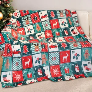 Raschel Printed Throw Blanket Christmas Collection Hrow Size Four Seasons 100% Polyester Ultra Soft Home Decoration