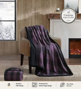 Raschel Throw Blanket 100% Polyester Knitted Four Seasons Use for Couch & Bed