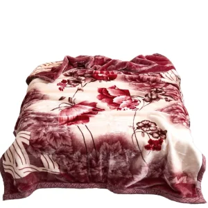 Raschel Velvet Knitted Eco friendly Polyester Thickened Extra Thick Warm Solid Pattern Customizable Travel Cover Blanket for