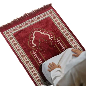 Raschel Worship Islam Modern Prayer Rug Blanket Jute Kilim Cushioned Soft Thick Solid Color Embossed Spot Travel Non Slip PET