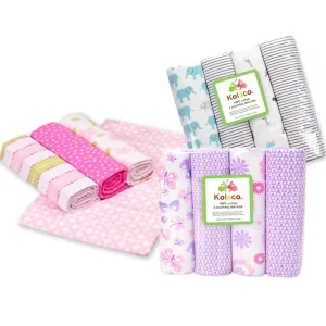 Raschel Woven Festival Pattern 4 Pcs Flannel Swaddle Blanket High Quality Comfortable Four Seasons Use