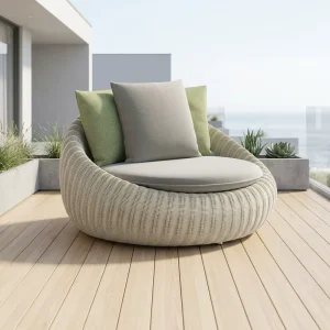 Rattan Outdoor Recliner Sofa Set Waterproof & Sun-Proof Nordic Design for Garden Use