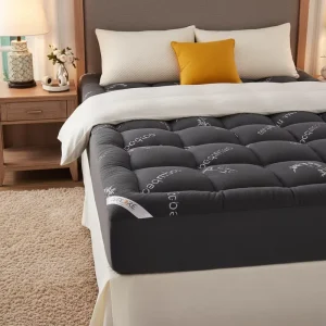 Rayon Derived Bamboo Bed Mat Mattress Topper with Deep Pockets Soft Breathable Back Pain Relief for Home & Hospital Use
