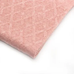 Rayon Polyester Nylon Spandex Viscose Jacquard Diamond Hacci Crochet Elastic Knitting Sweater Imitation Cashmere Fabric
