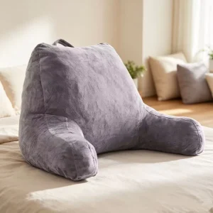 Reading Bed Rest Pillow Arms Soft Plush Back Support Cushion Ergonomic Wedge Pillow for Sitting Bed Hotel Knitted Removable