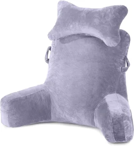 Reading Pillow Bed Rest Pillow with Detachable Neck Roll Arm Can Sit on the Bed or Sofa Backrest Reading Pillow