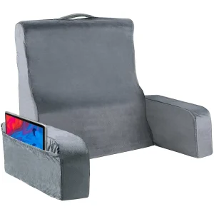 Reading Pillow Bed Wedge Large Adult Backrest Lounge Reading Pillow with Arms and Pockets with Back Support