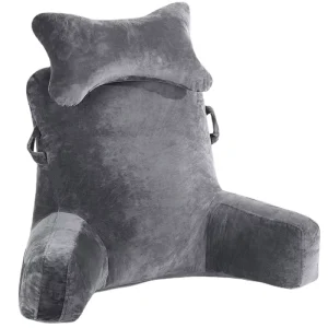 Reading Pillow With Shredded Memory Foam Adult Backrest Pillow With Arms Back Support for Sitting up in Bed