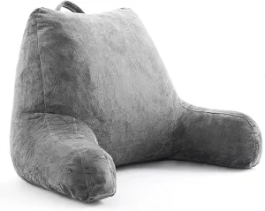 Reading Pillow With Shredded Memory Foam Adult Backrest Reading Pillow With Arms Back Support for Sitting up in Bed