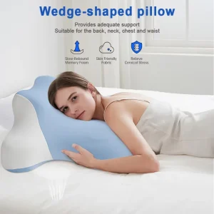 Reading Pillow for Bed Sitting up Adult Memory Foam Pillow for Headboard Chin and Back Support