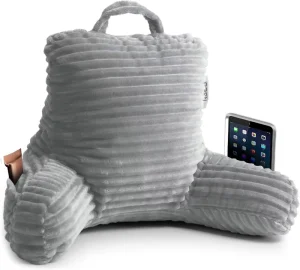 Reading Pillow for Kids Teens with Shredded Memory Foam Luxe Cut Plush Backrest Pillows for Use on Couch Bed Adjustable Support