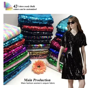 Ready Goods RX168 5mm Reversible Printable Sequin Fabric 42 Colors Aluminum Metallic Sequin Embroidery Fabric