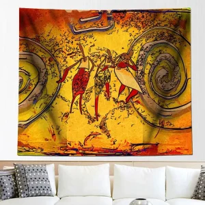 Ready Made Custom Creative Home Decor Wall Hanging Digital Printing Ancient Murals African Tapestry