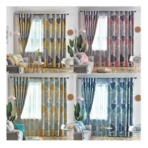 Ready Made Modern Home Hotel Bedroom Printed Geometric Blackout Curtain for the Living Room