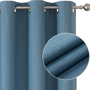 Ready Made Solid Color Polyester Grommet Curtains High Precision Blackout 71% 90% Light Blocking Curtains