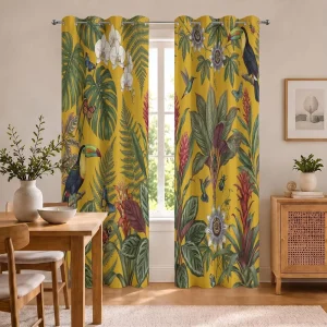 Ready Stock Print Curtains High Quality Floral Printed Curtain Fabric Roll for Living Room Bedroom Home House Curtains