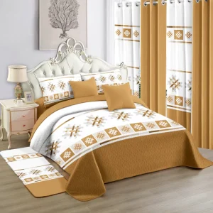 Ready to Ship 12pcs Striped Similar to Cotton Bedspread Bedding Set Matching Curtains King Size Bed Sheet for Bedrooms