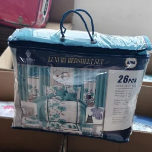 Ready to Ship 26 Piece King Size Bedspread Set with Curtains Bathroom Accessories and Nightgowns