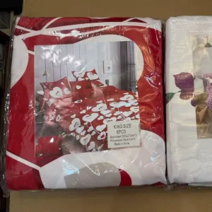 Ready to Ship 6 Piece King Bed Sheet Set 130GSM Thick Cotton Durable Colorfast Flat Fitted Pillowcases Africa