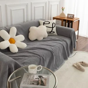 Ready to Ship Amyhouse Woven Plain Chenille Throw Blanket