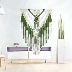 Ready to Ship Handmade Boho Geometric Art Home Decor Macrame Woven Wall Hanging Tapestry with Tassel