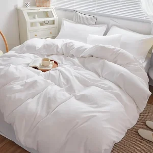 Ready to Ship Hotel Quality Bed Sheets Set 100% Cotton White Bedding Bulk for Airbnb Rentals