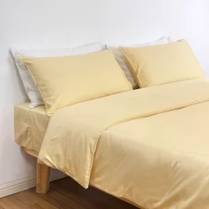 Ready to Ship Silky 65% Bamboo 35% Cotton 400T Bed Sheets & Duvet Cover Set Classic Woven Instant Shipment
