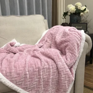 Ready to Ship Throw Blanket Sherpa Fleece Blanket for Winter