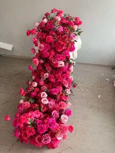 Realistic Silk Artificial Wedding Flower Runner with Greenery and White Flowers for Aisle Table Centerpieces Mother’s Day Decor