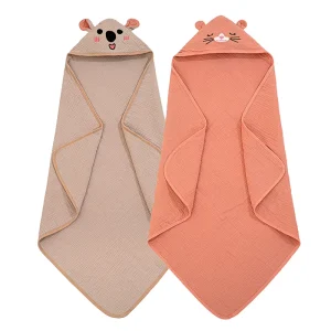 Receiving 4 Layer Square Cotton Crepe Woven Cartoon Printed Muslin Towel Nursery Essentials Quick Dry Child Travel Baby Blanket
