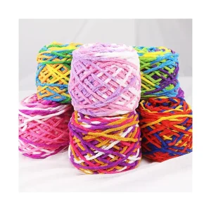 Recommend 100% Polyester Spun Yarn Soft and Comfortable High Strength Fancy Dyed Knitting Yarn Recycled Material for Woven