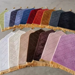 Rectangle Flannel Geometric Machine Made Polyester Non-Slip Cushioned Prayer Mat Rug Carpet Home Living Room Low