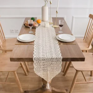 Rectangle Table Runner Woven Lace Macrame 100% Polyester Oilproof Waterproof Europe Style Vintage Shabby Chic Wedding Holiday