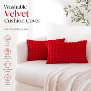 Rectangle Velvet Home Textile Woven Pillow Case Throw Cushion Cover