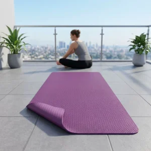 Rectangle Yoga Mat TPE Non-Slip Shockproof Sound Insulation Thickening Widening Folding Women Home Fitness Dance Sports 6-8mm