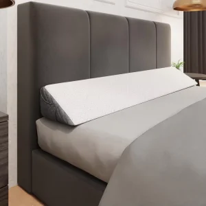 Rectangular Bamboo Fiber Pillow Headboard Reversible Dual-Purpose Memory Foam Mattress Gap & Bed Seam Filler Reading Pillow