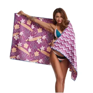 Rectangular Printed Beach Towel Quick Dry Sand Resistant Absorbent Towel for Beach Vacation