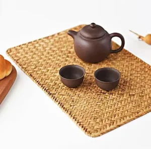Rectangular Woven Placemats Rattan Wicker Natural Seagrass Place Mats for Dining Table