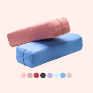 Rectangular Yoga Bolster Cushion Washable Velvet Cover High Density Sponge Support With Side Handles for Restorative Practice