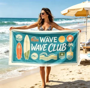 Recycled Large Printed High Absorbent Beach Towel Quick Dry Sand Free Microfiber Custom Beach Towel