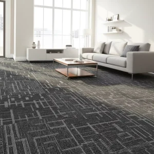 Recycled Material Carpet Tiles Eco Friendly Low Carbon for Co Working Space Open Office Floor Use