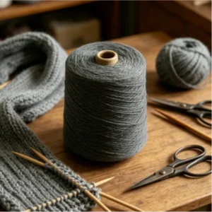 Recycled Raw Grey Deop Deyd 100% Polyester Yarn for Curtains Sheers Sewing Knitting Fabric