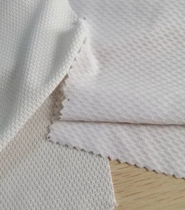 Recycled White Textured Nylon Spandex 4 Way Stretch Knitted Fabric for Bikini Burkini Muslim Swimwear OEM